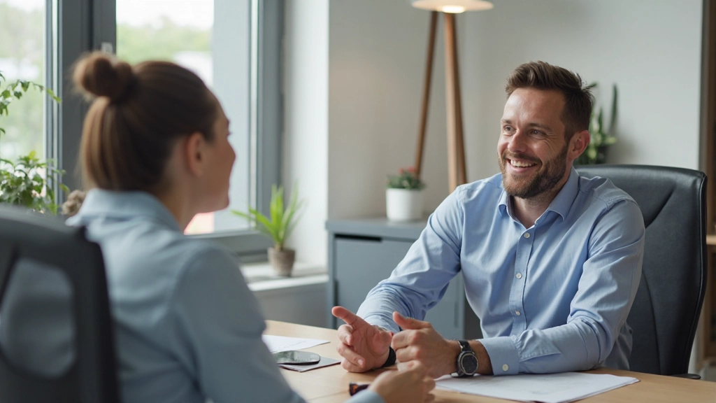 Nederlandse conversatie in een moderne kantoorkamer met collega's die op vriendelijke wijze met elkaar spreken